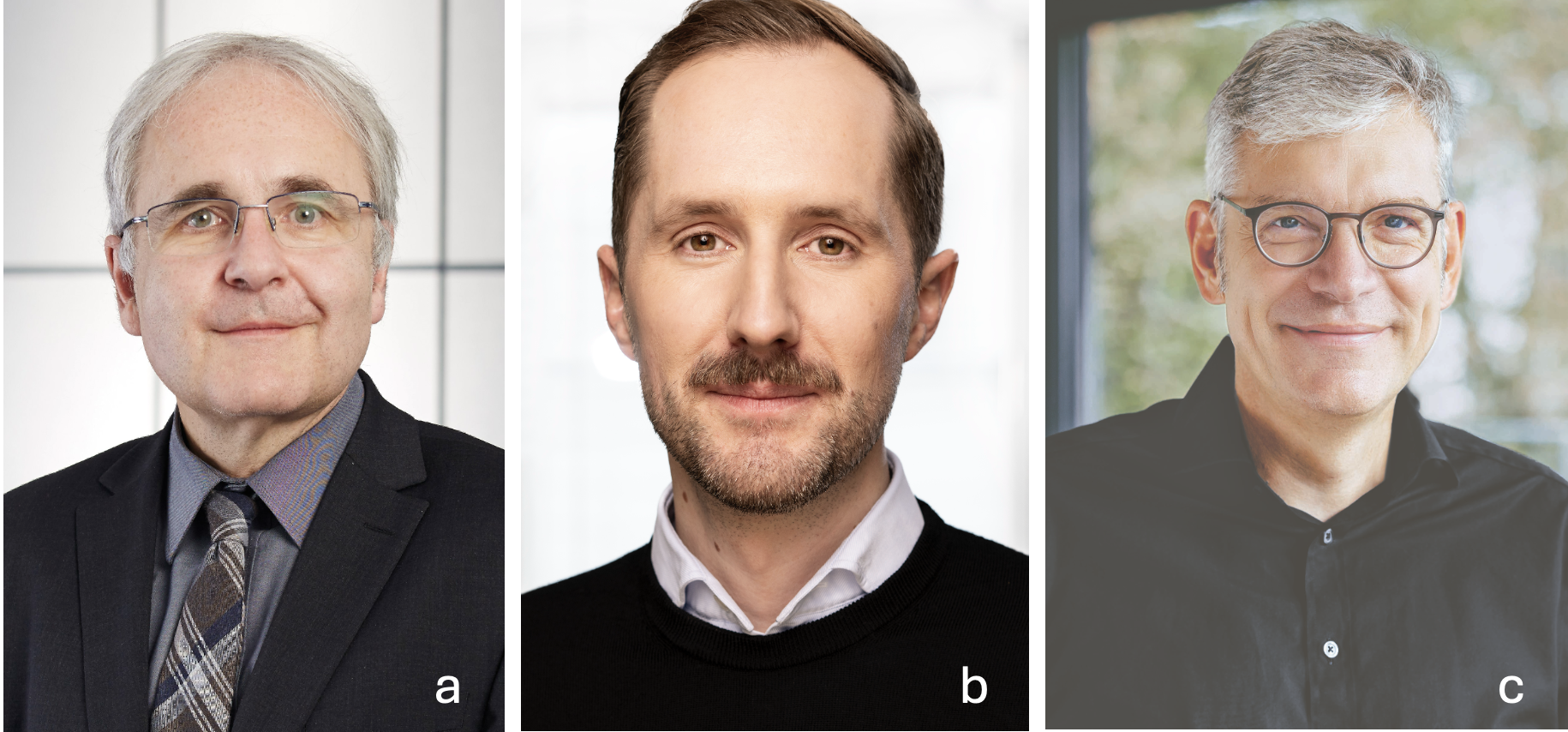 Portraits von Prof. Dr. Jürgen Wasem, Dr. Sven Prietzel, Dr. Christian Korbanka